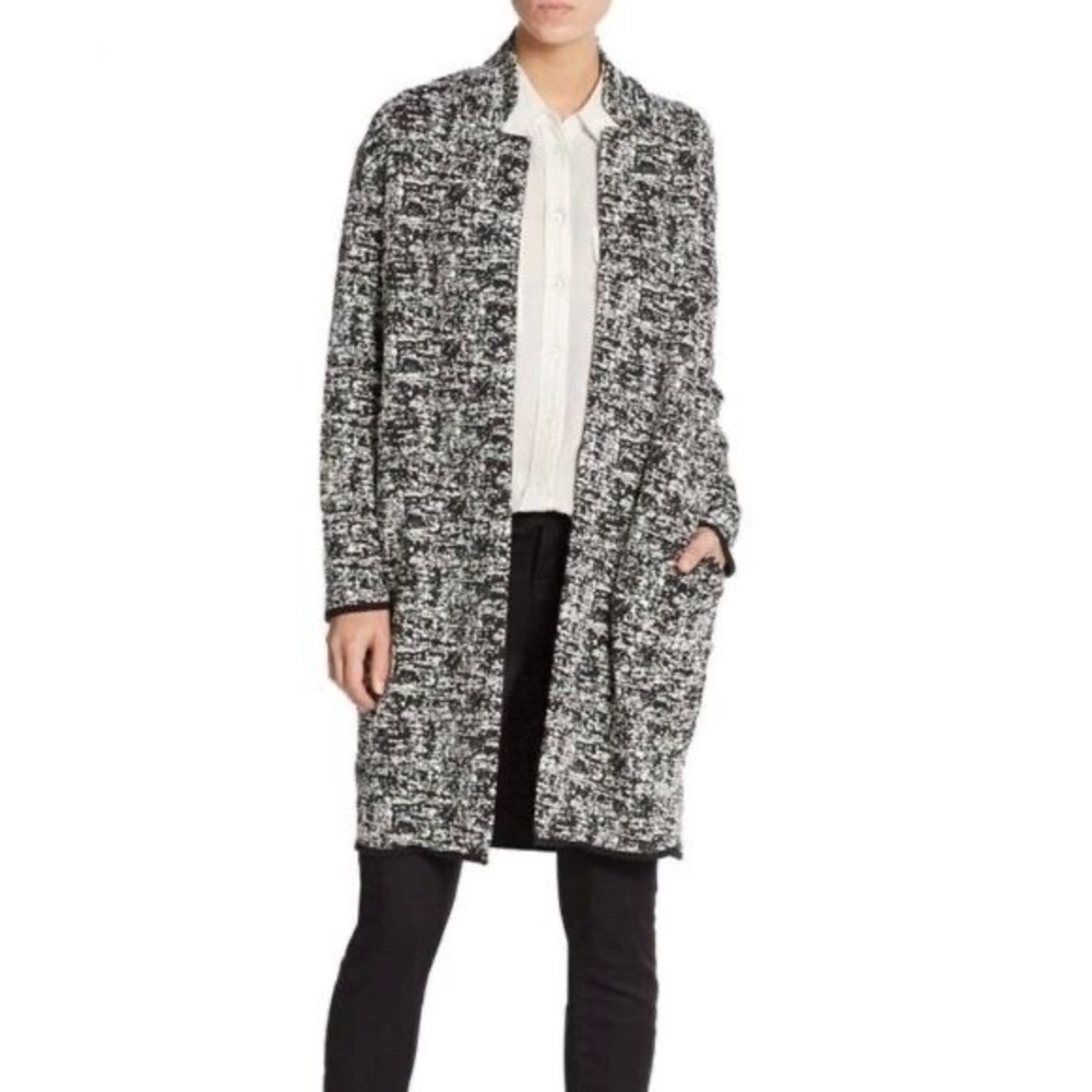 Philosophy Women’s Black White Open Front Cardigan